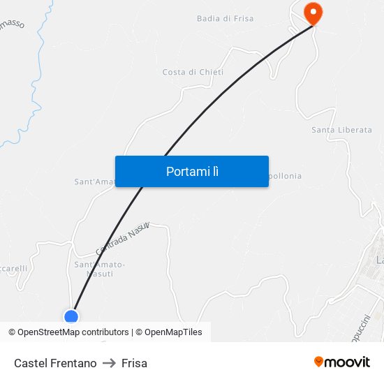 Castel Frentano to Frisa map