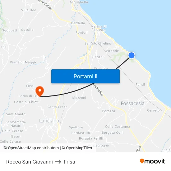 Rocca San Giovanni to Frisa map