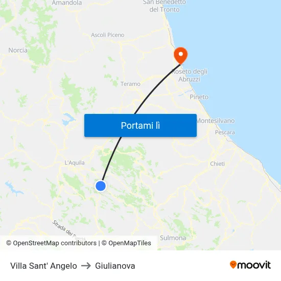 Villa Sant' Angelo to Giulianova map