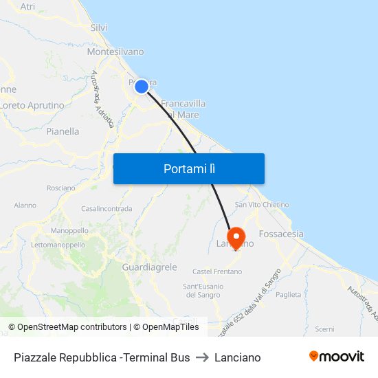 Piazzale Repubblica -Terminal Bus to Lanciano map