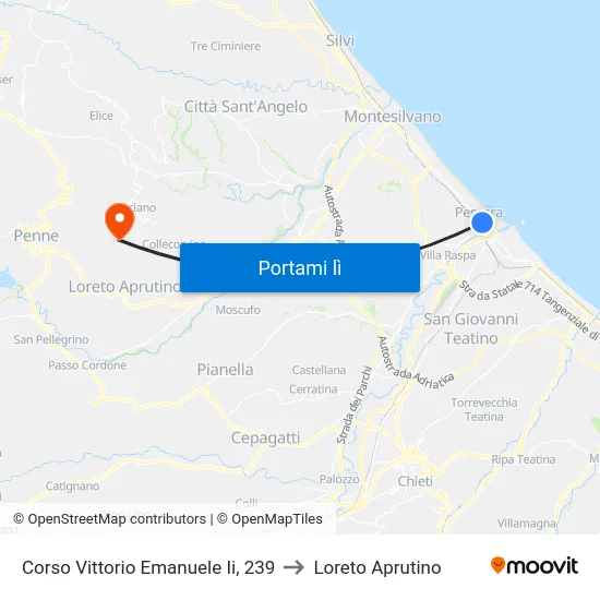 Corso Vittorio Emanuele Ii, 239 to Loreto Aprutino map