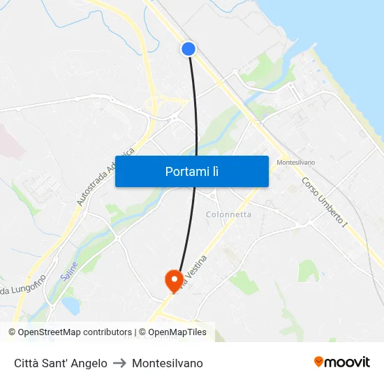 Città Sant' Angelo to Montesilvano map