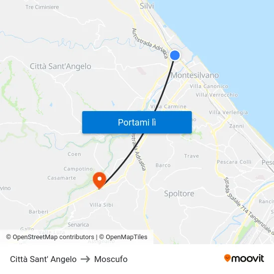 Città Sant' Angelo to Moscufo map