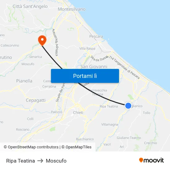 Ripa Teatina to Moscufo map