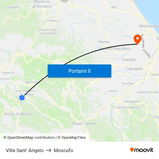 Villa Sant' Angelo to Moscufo map