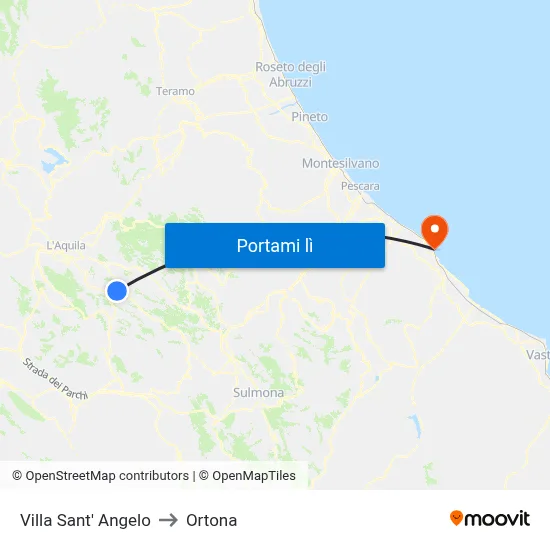 Villa Sant' Angelo to Ortona map