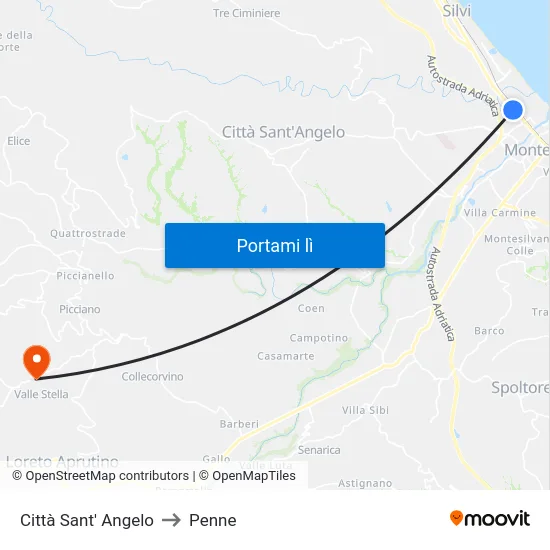 Città Sant' Angelo to Penne map