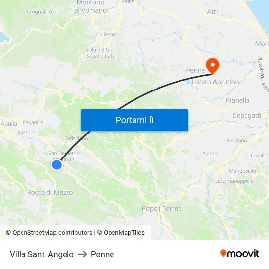 Villa Sant' Angelo to Penne map