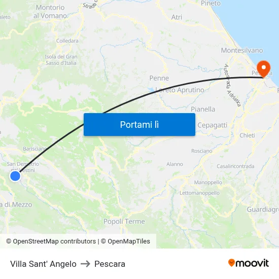 Villa Sant' Angelo to Pescara map