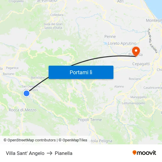 Villa Sant' Angelo to Pianella map