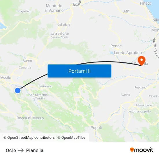 Ocre to Pianella map