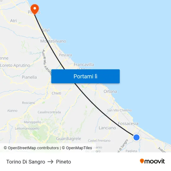Torino Di Sangro to Pineto map