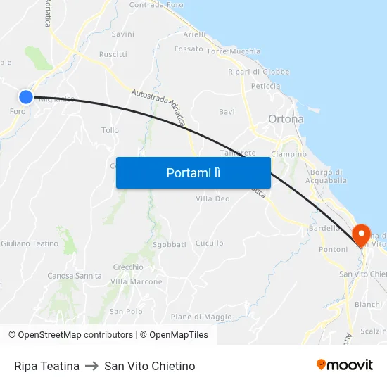 Ripa Teatina to San Vito Chietino map