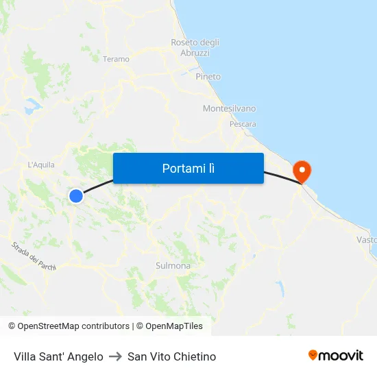 Villa Sant' Angelo to San Vito Chietino map