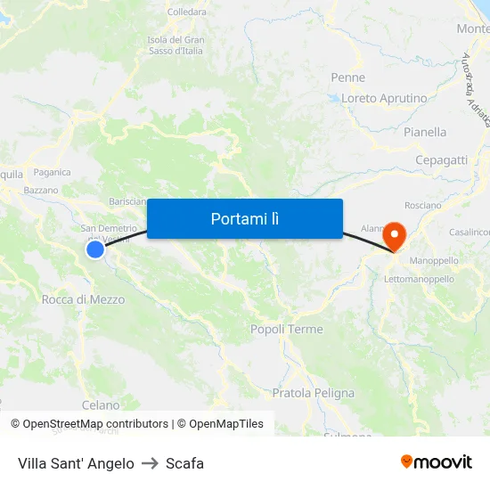 Villa Sant' Angelo to Scafa map