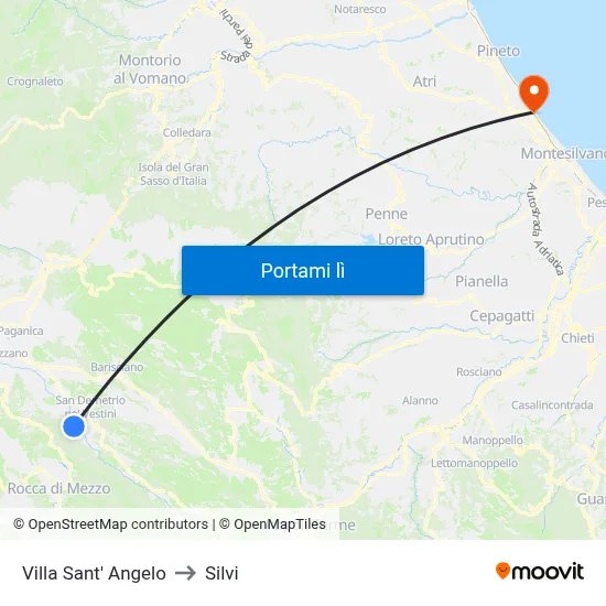 Villa Sant' Angelo to Silvi map