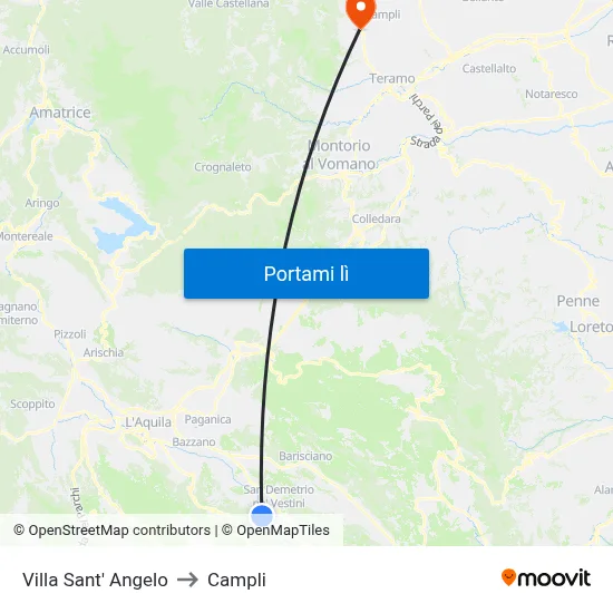 Villa Sant' Angelo to Campli map