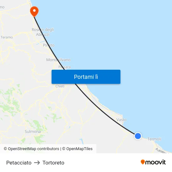 Petacciato to Tortoreto map