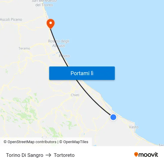 Torino Di Sangro to Tortoreto map