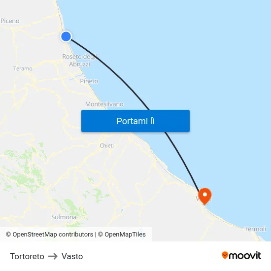 Tortoreto to Vasto map