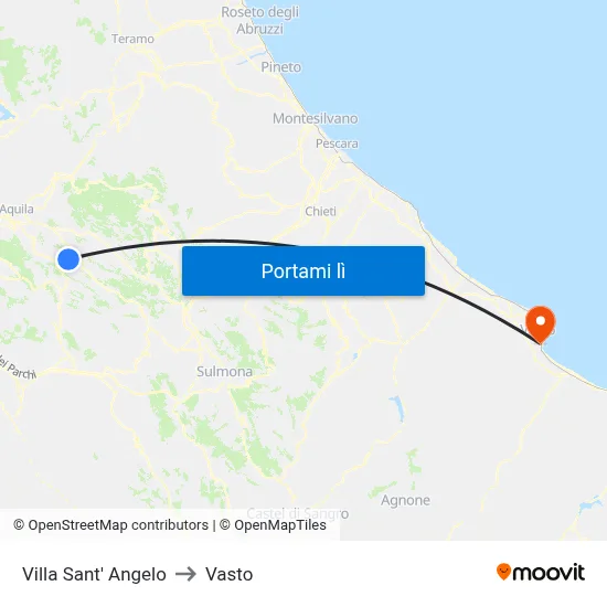 Villa Sant' Angelo to Vasto map