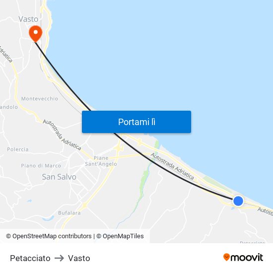 Petacciato to Vasto map