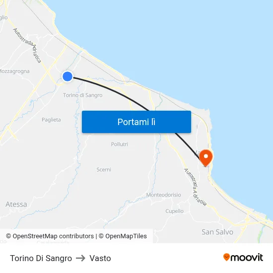 Torino Di Sangro to Vasto map