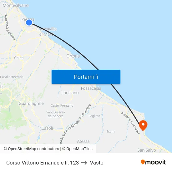 Corso Vittorio Emanuele Ii, 123 to Vasto map