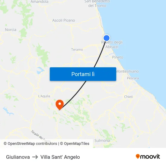 Giulianova to Villa Sant' Angelo map