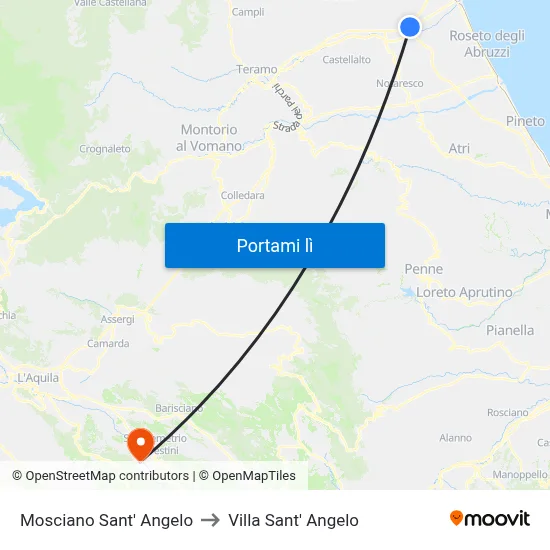 Mosciano Sant' Angelo to Villa Sant' Angelo map