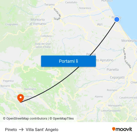 Pineto to Villa Sant' Angelo map