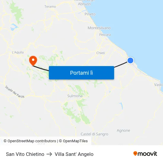 San Vito Chietino to Villa Sant' Angelo map