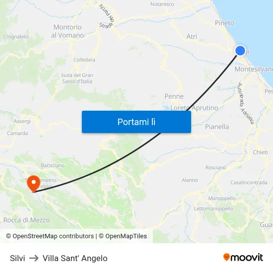 Silvi to Villa Sant' Angelo map