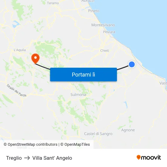 Treglio to Villa Sant' Angelo map