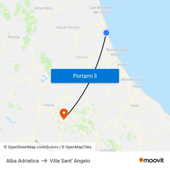 Alba Adriatica to Villa Sant' Angelo map