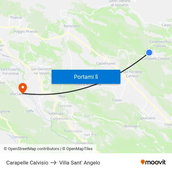 Carapelle Calvisio to Villa Sant' Angelo map
