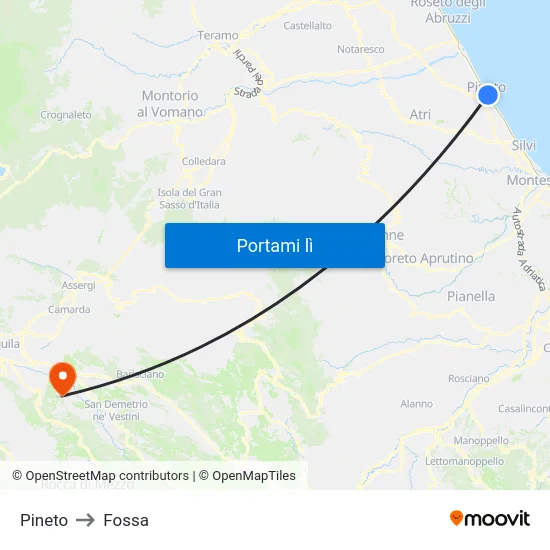 Pineto to Fossa map