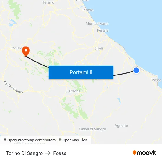 Torino Di Sangro to Fossa map
