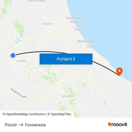 Pizzoli to Fossacesia map