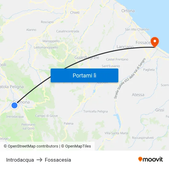 Introdacqua to Fossacesia map