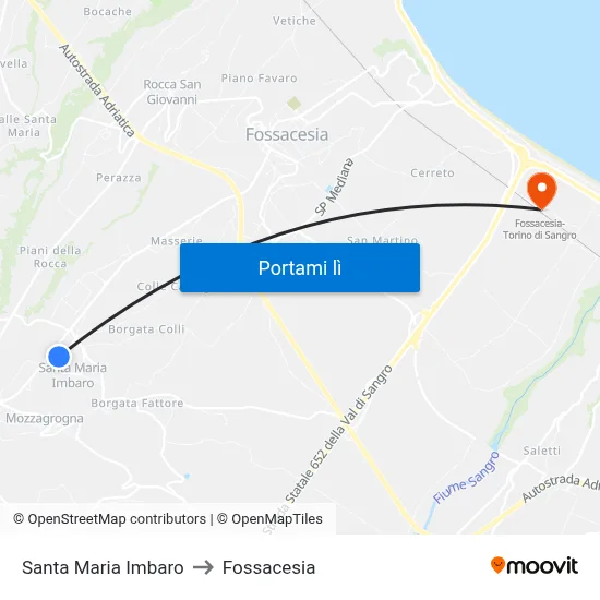 Santa Maria Imbaro to Fossacesia map