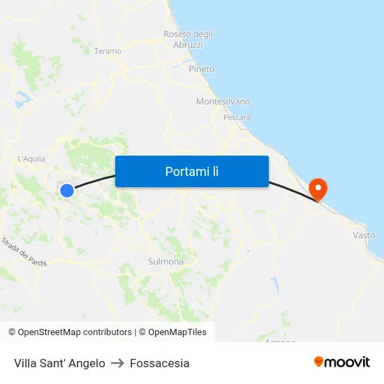 Villa Sant' Angelo to Fossacesia map