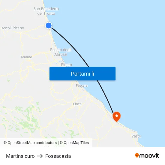 Martinsicuro to Fossacesia map