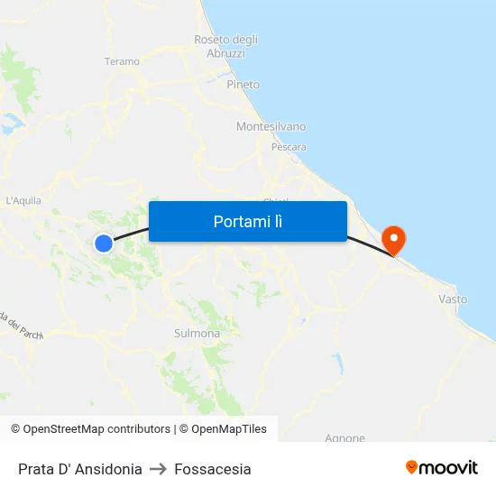 Prata D' Ansidonia to Fossacesia map