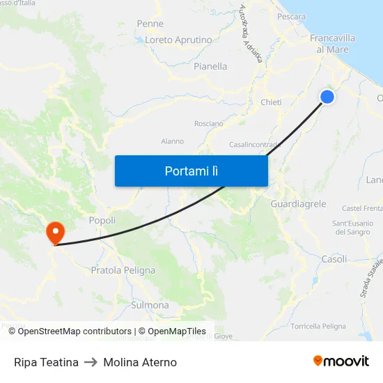 Ripa Teatina to Molina Aterno map