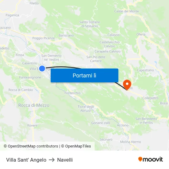 Villa Sant' Angelo to Navelli map