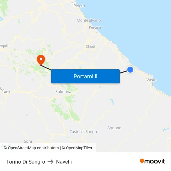 Torino Di Sangro to Navelli map