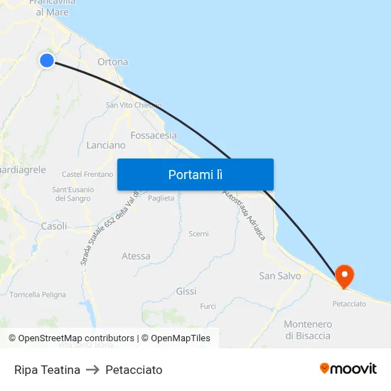 Ripa Teatina to Petacciato map