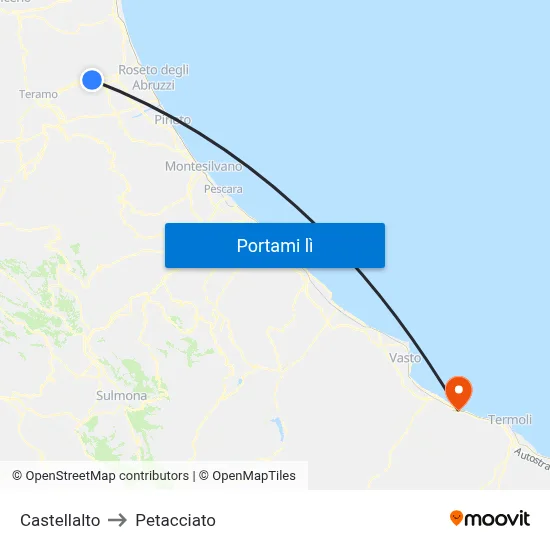 Castellalto to Petacciato map