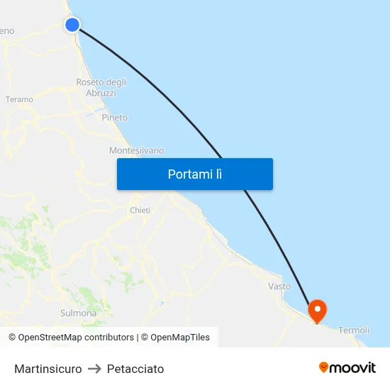 Martinsicuro to Petacciato map